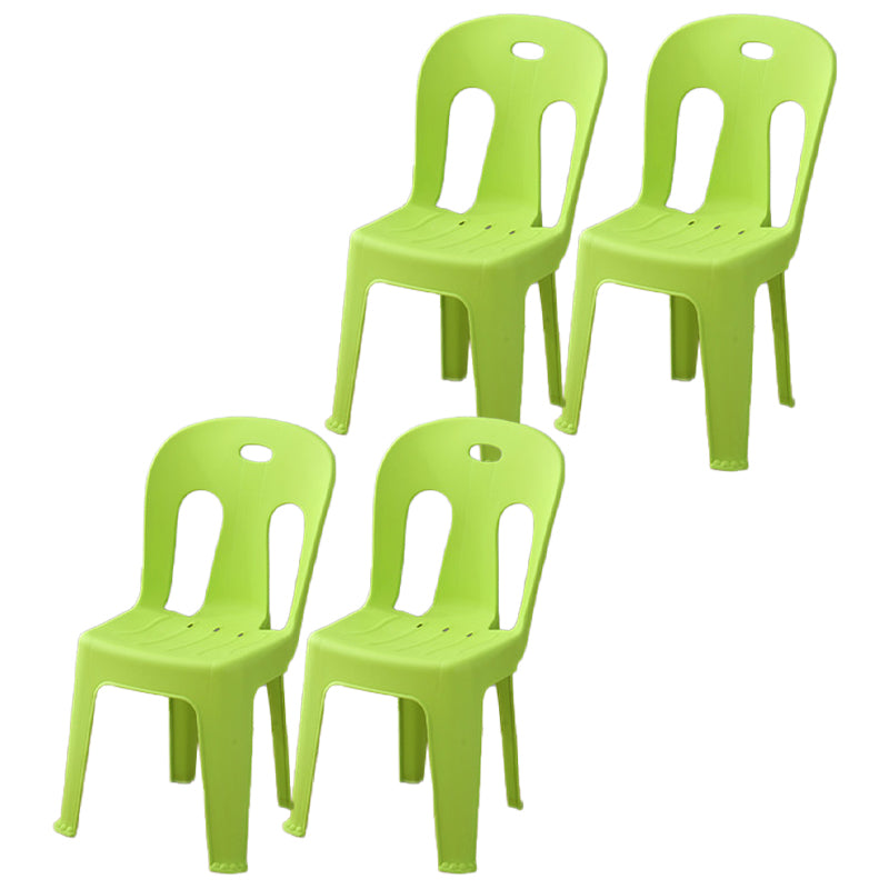Moderne eetkamerstoel Plastic Dining Armloze zijstoelen