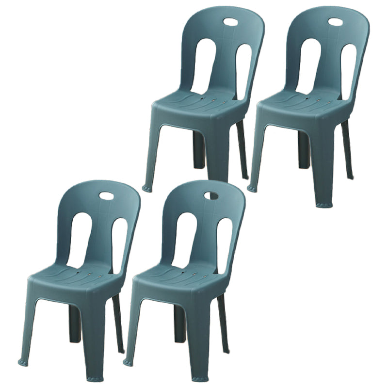 Moderne eetkamerstoel Plastic Dining Armloze zijstoelen