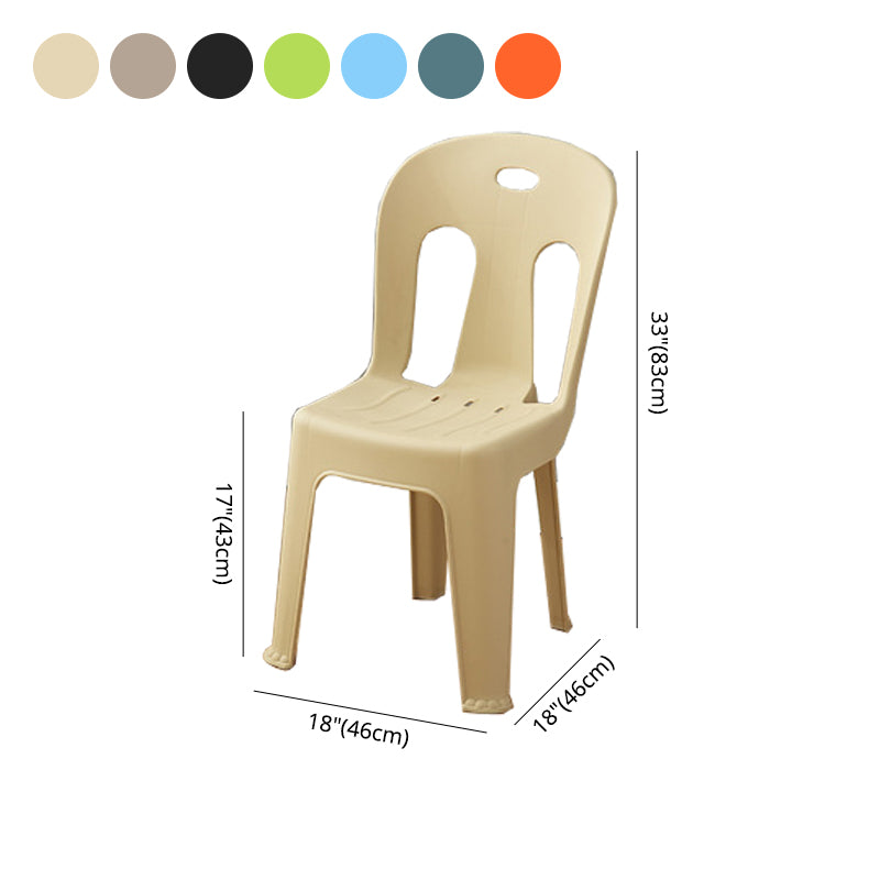 Moderne eetkamerstoel Plastic Dining Armloze zijstoelen