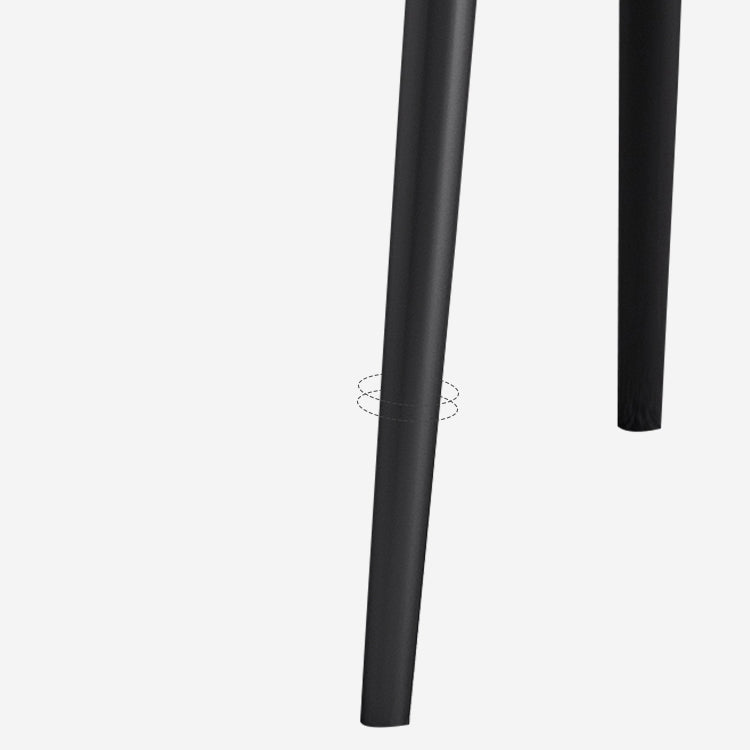Silla de comedor moderna Parsons curvada de cuero con acabado mate