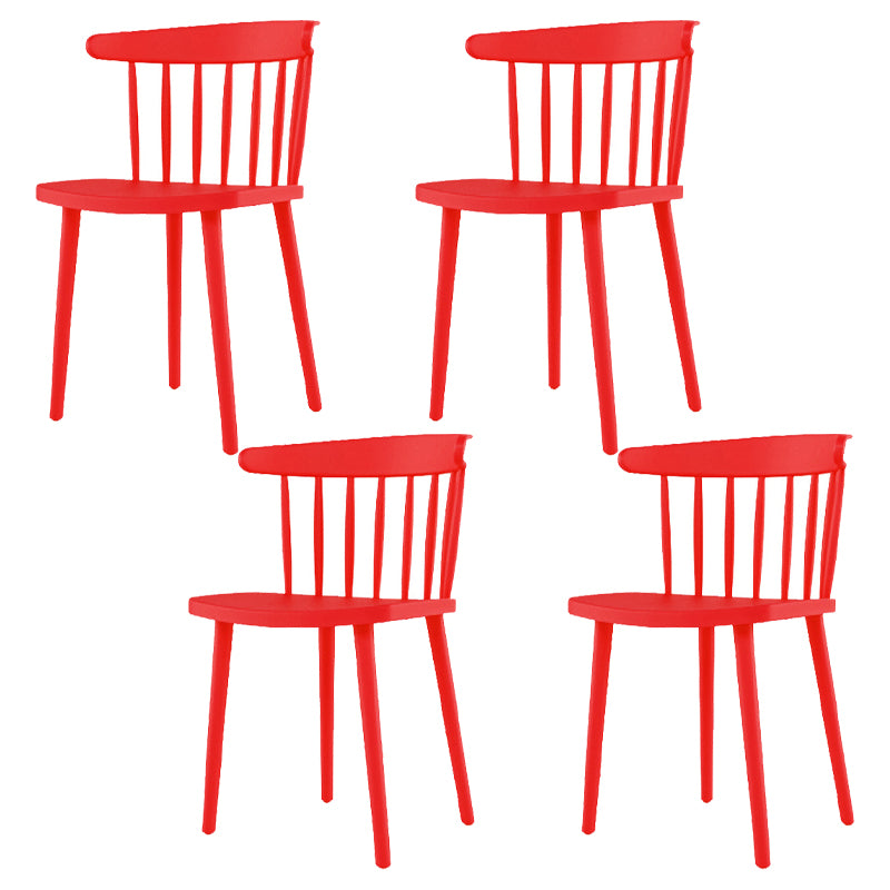 Silla lateral de comedor de cocina escandinava de plástico Silla trasera Windsor