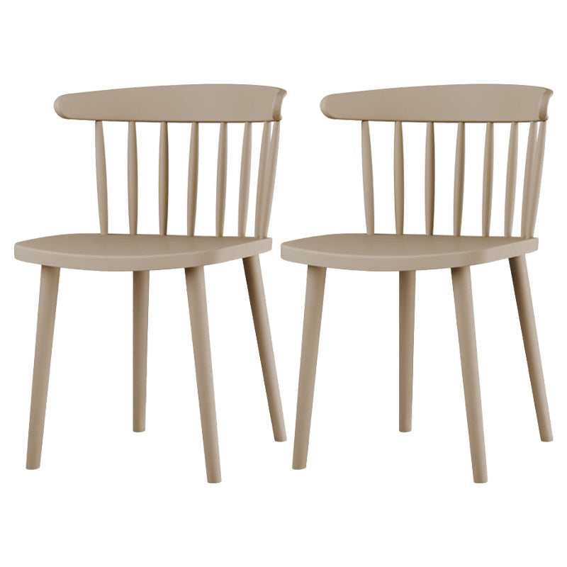 Silla lateral de comedor de cocina escandinava de plástico Silla trasera Windsor