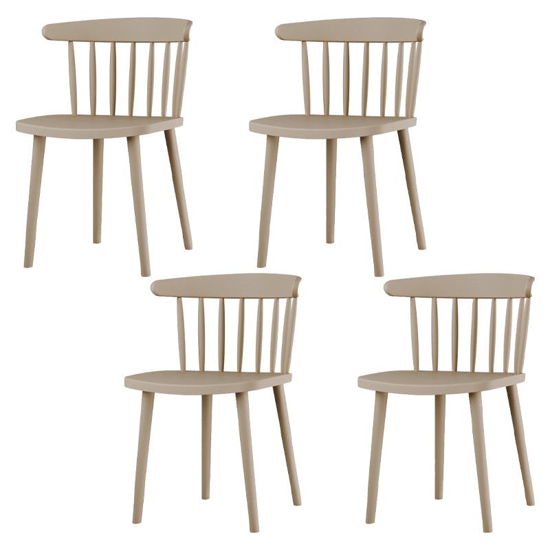 Silla lateral de comedor de cocina escandinava de plástico Silla trasera Windsor