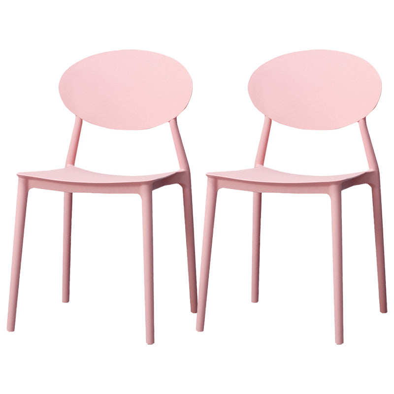 Silla de comedor moderna con respaldo abierto, sillas laterales sin brazos con patas de plástico