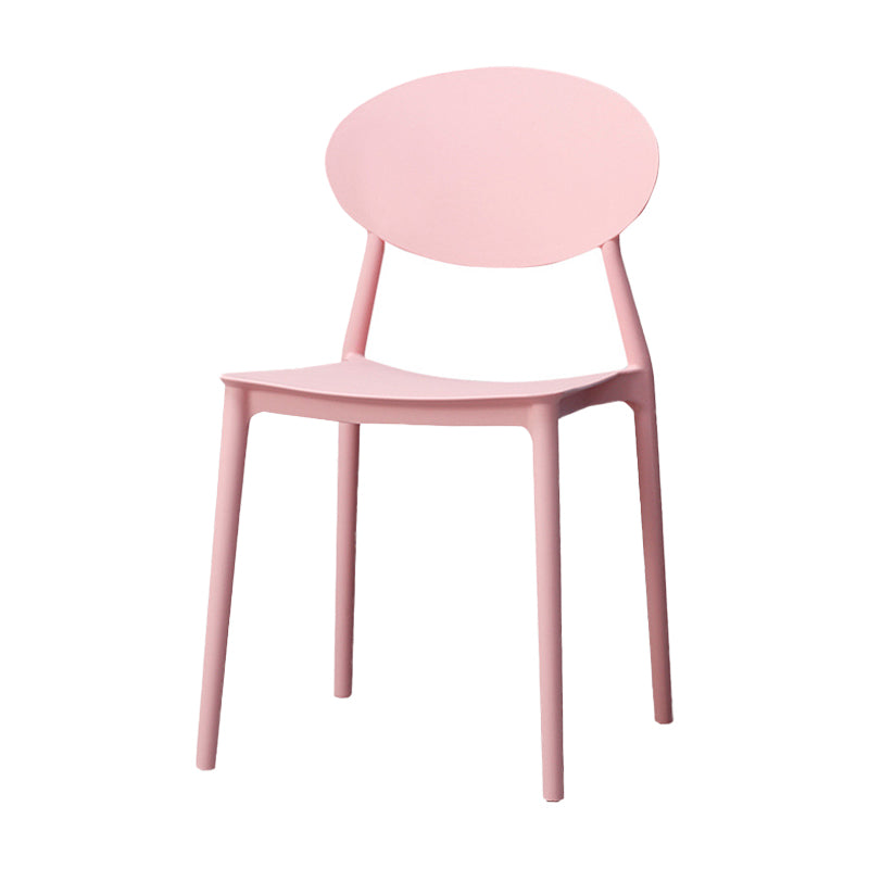 Silla de comedor moderna con respaldo abierto, sillas laterales sin brazos con patas de plástico