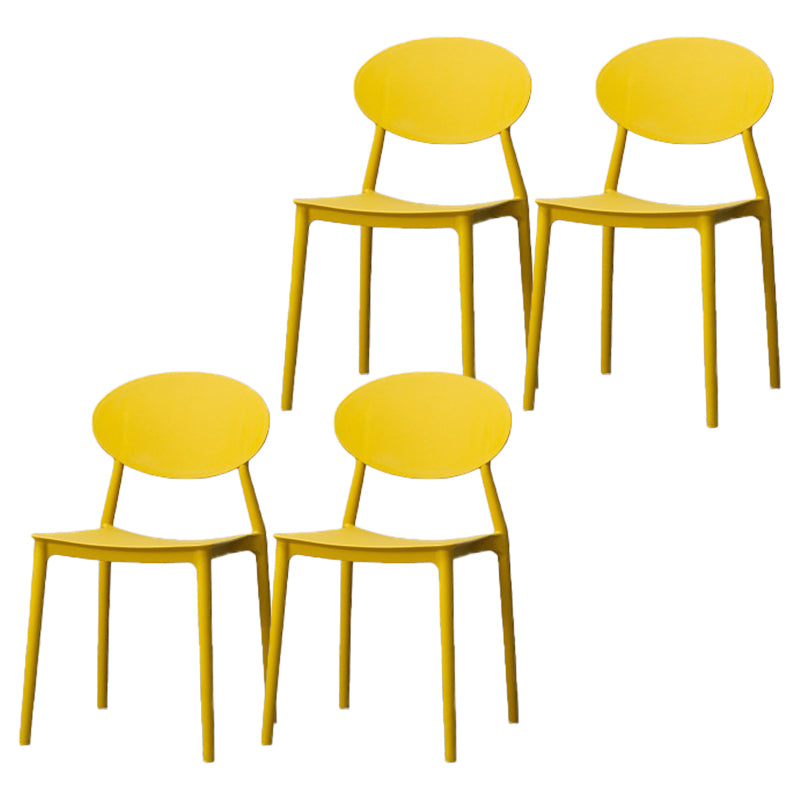 Silla de comedor moderna con respaldo abierto, sillas laterales sin brazos con patas de plástico