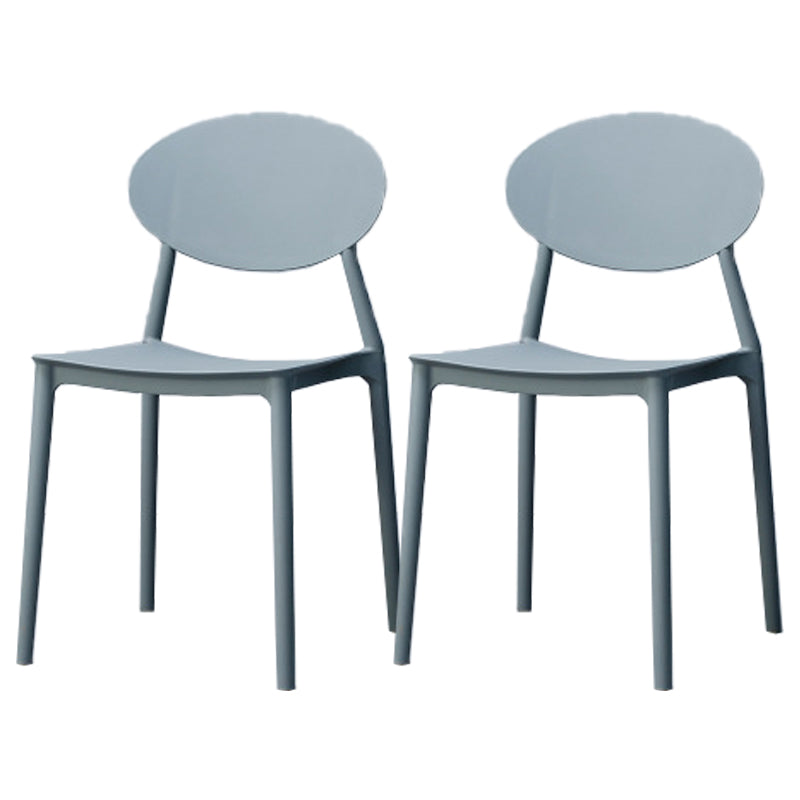 Silla de comedor moderna con respaldo abierto, sillas laterales sin brazos con patas de plástico