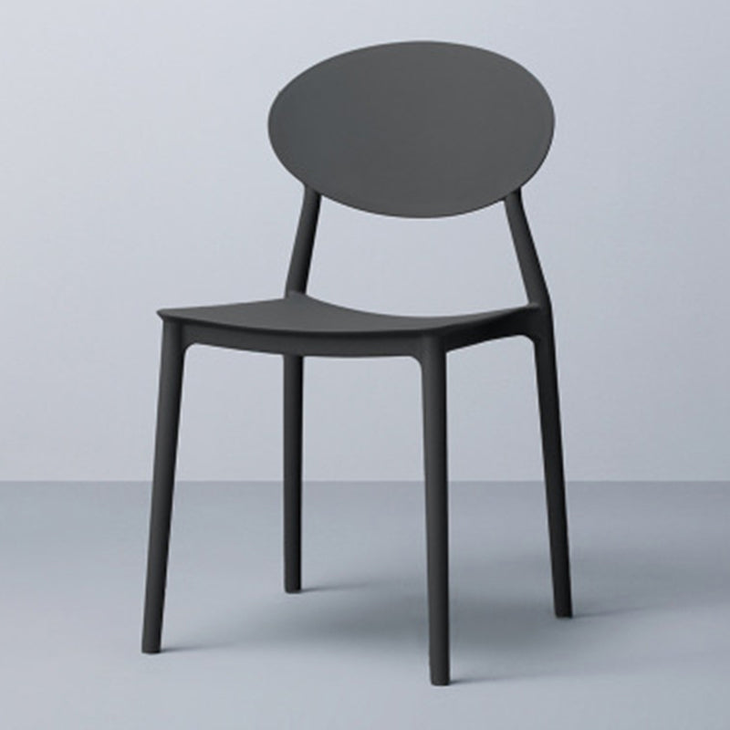 Silla de comedor moderna con respaldo abierto, sillas laterales sin brazos con patas de plástico