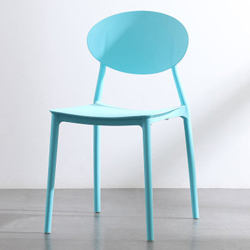 Silla de comedor moderna con respaldo abierto, sillas laterales sin brazos con patas de plástico