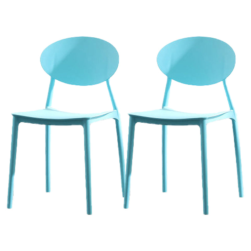 Silla de comedor moderna con respaldo abierto, sillas laterales sin brazos con patas de plástico