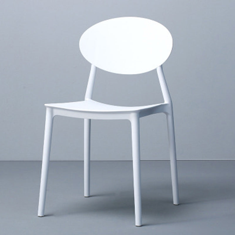 Silla de comedor moderna con respaldo abierto, sillas laterales sin brazos con patas de plástico