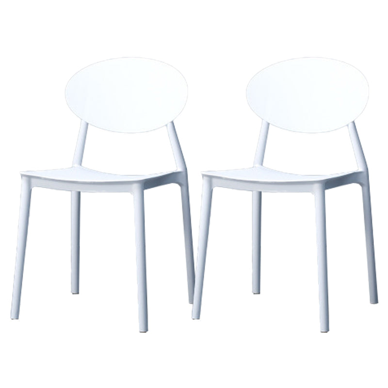 Silla de comedor moderna con respaldo abierto, sillas laterales sin brazos con patas de plástico