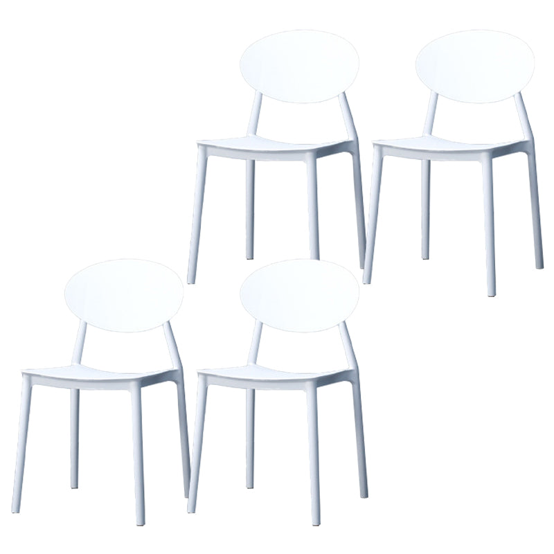 Silla de comedor moderna con respaldo abierto, sillas laterales sin brazos con patas de plástico