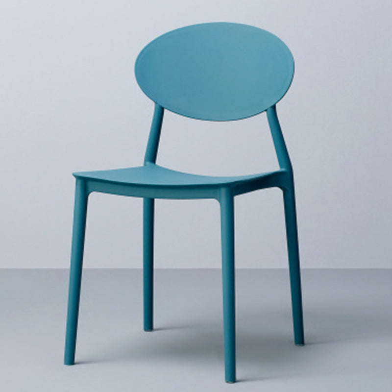 Silla de comedor moderna con respaldo abierto, sillas laterales sin brazos con patas de plástico