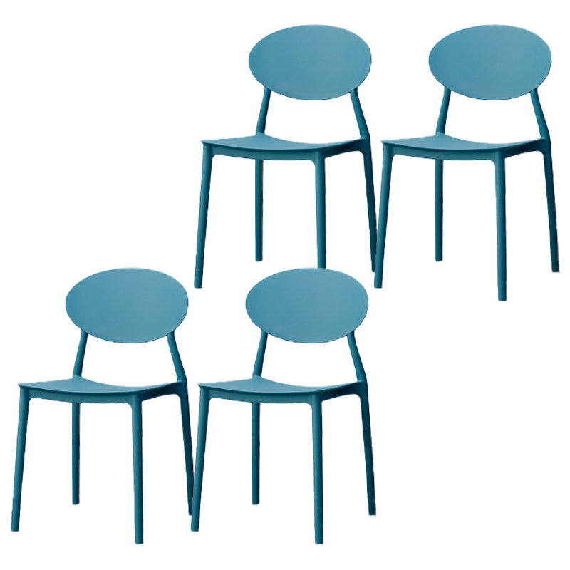 Silla de comedor moderna con respaldo abierto, sillas laterales sin brazos con patas de plástico