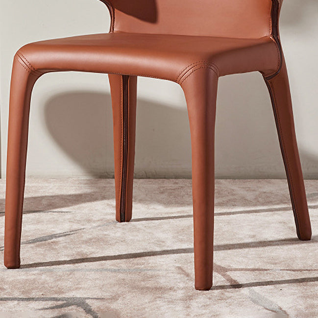 Silla de comedor con respaldo mate y respaldo de cuero para el hogar, estilo diseñador