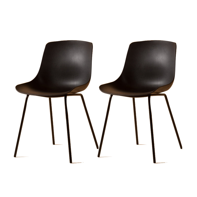 Sillas de comedor de estilo moderno, sillas laterales sin brazos con patas de metal