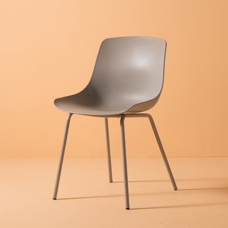Sillas de comedor de estilo moderno, sillas laterales sin brazos con patas de metal