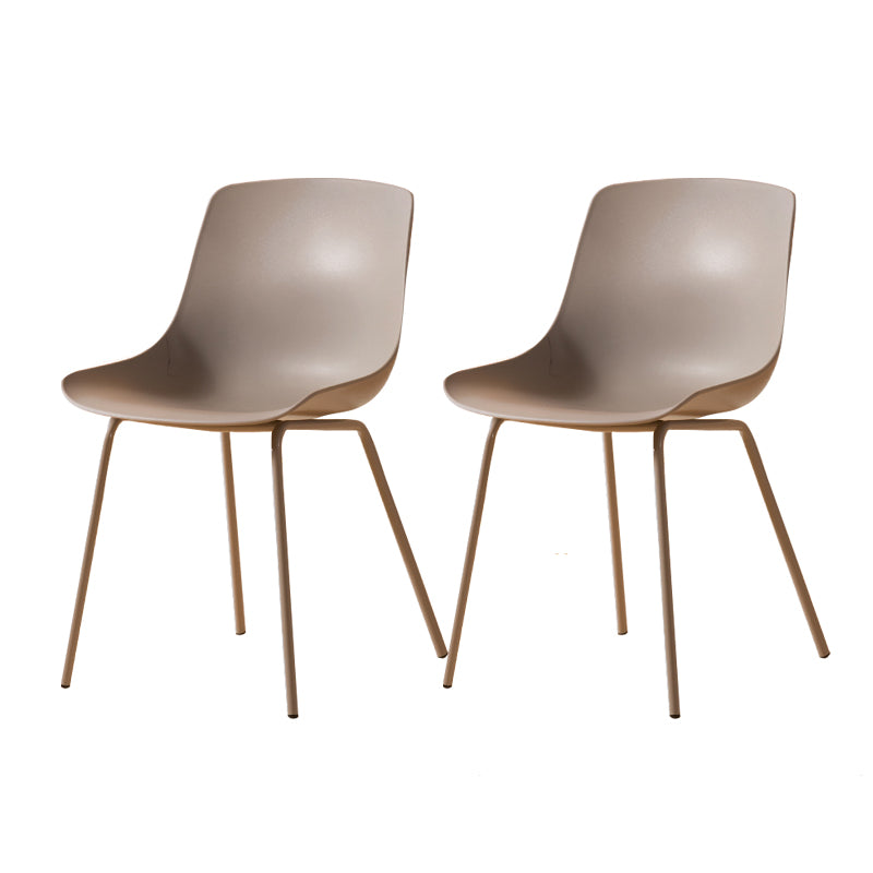 Sillas de comedor de estilo moderno, sillas laterales sin brazos con patas de metal