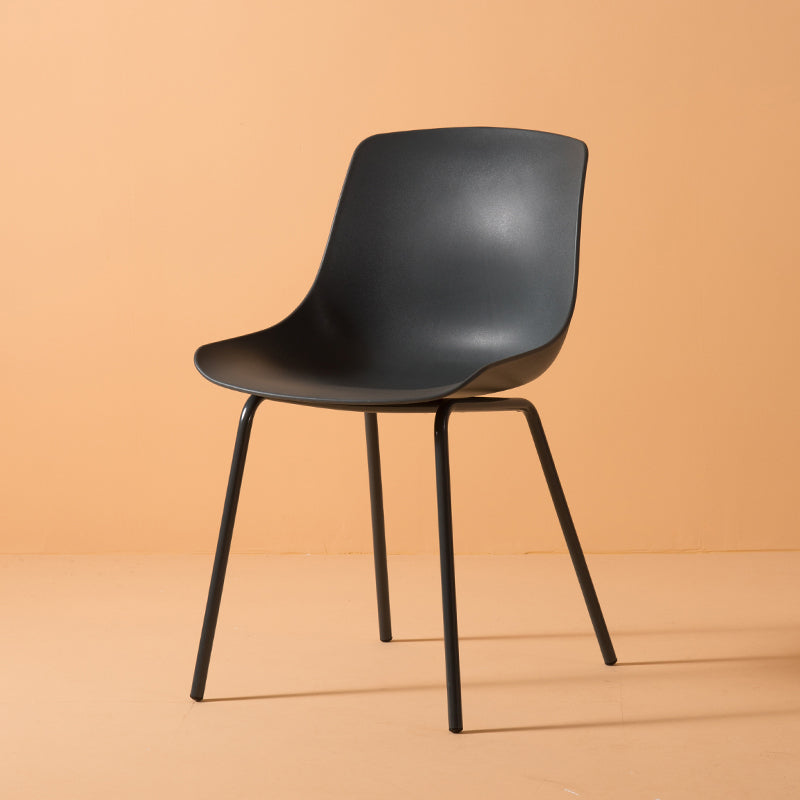 Sillas de comedor de estilo moderno, sillas laterales sin brazos con patas de metal