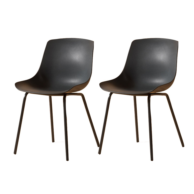 Sillas de comedor de estilo moderno, sillas laterales sin brazos con patas de metal