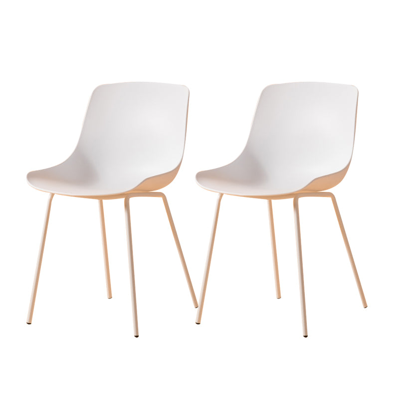 Sillas de comedor de estilo moderno, sillas laterales sin brazos con patas de metal