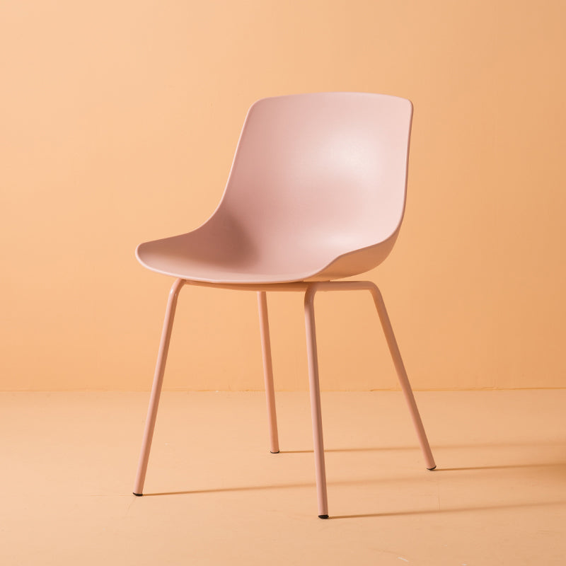 Sillas de comedor de estilo moderno, sillas laterales sin brazos con patas de metal