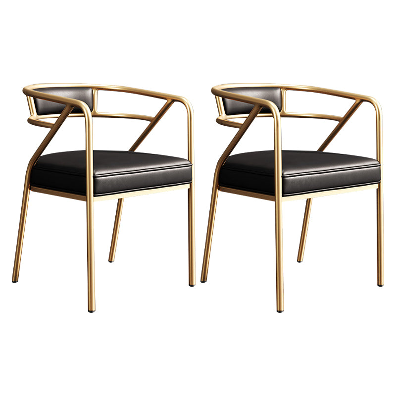 Silla de metal escandinavo Glam para comedor y cocina, sillón con respaldo abierto