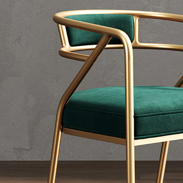 Silla de metal escandinavo Glam para comedor y cocina, sillón con respaldo abierto