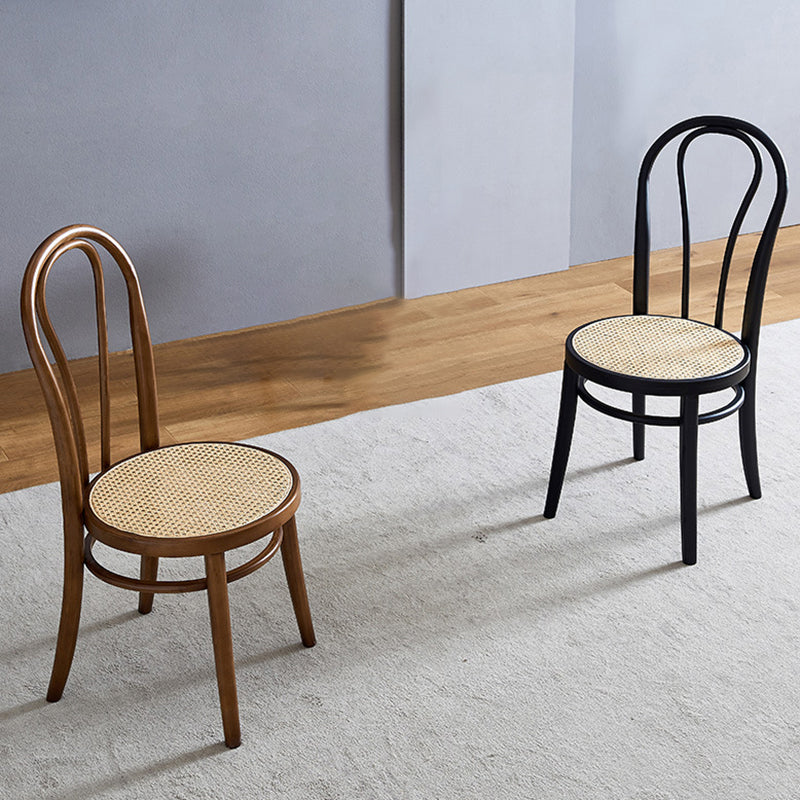 Sillas laterales traseras Windsor de diseño escandinavo, sillas de comedor de mimbre para el hogar