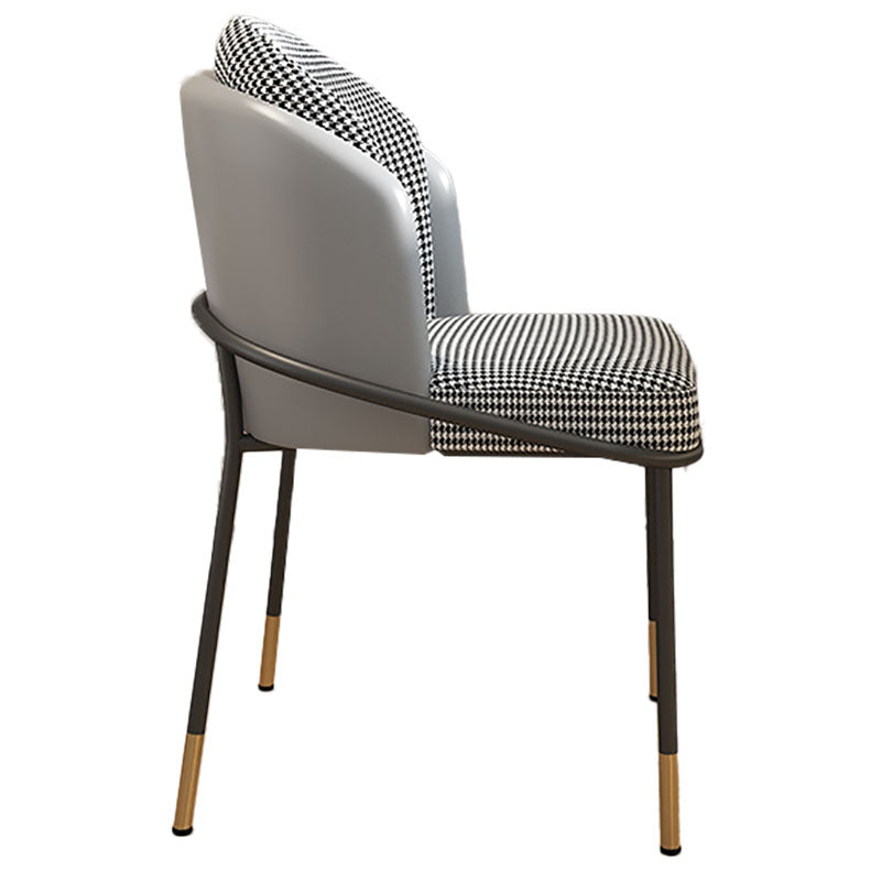 Glam metalen eetgeloze stoel gestoffeerde zijstoelen voor thuisgebruik