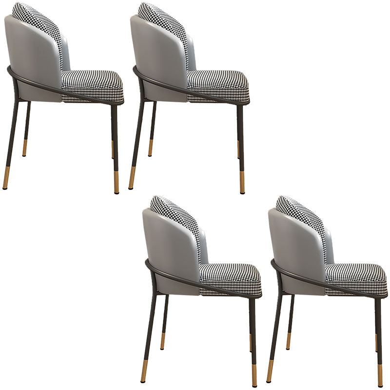 Glam metalen eetgeloze stoel gestoffeerde zijstoelen voor thuisgebruik