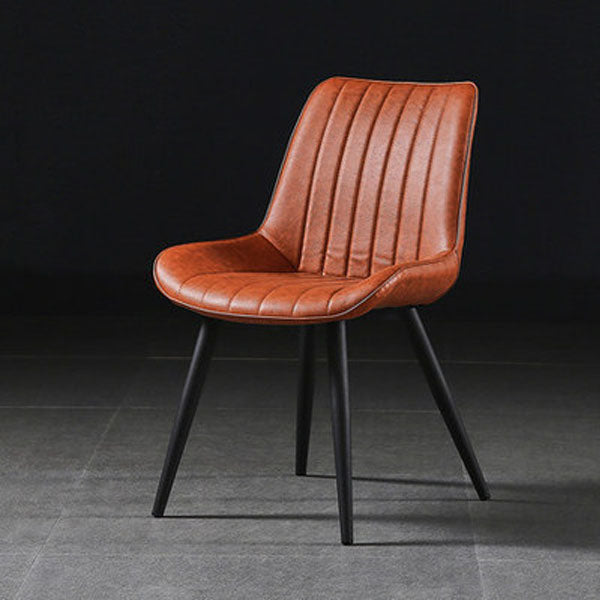 Contemporary Style Dining Chairs Dining Armless Side Chairs with Metal Legs