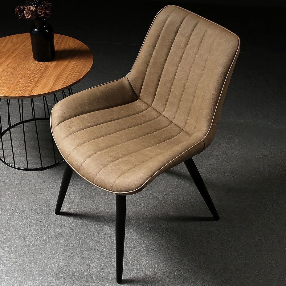 Contemporary Style Dining Chairs Dining Armless Side Chairs with Metal Legs