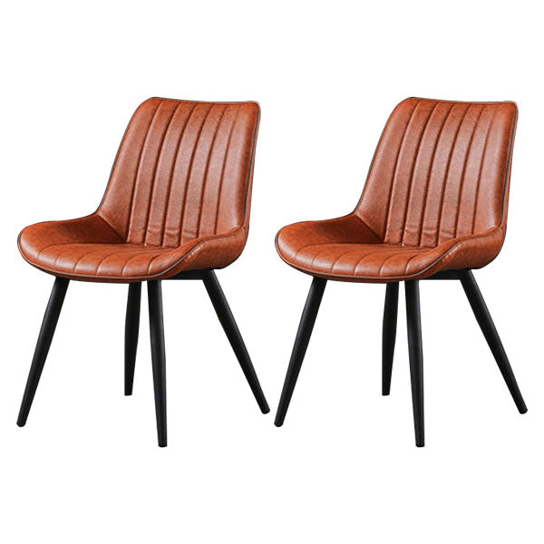 Contemporary Style Dining Chairs Dining Armless Side Chairs with Metal Legs