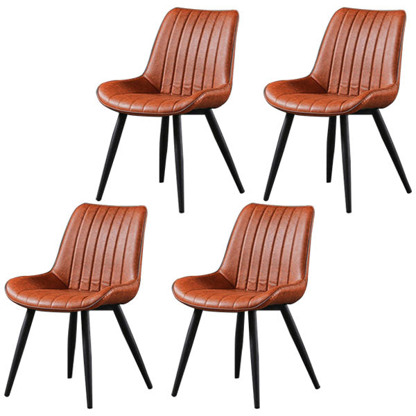 Contemporary Style Dining Chairs Dining Armless Side Chairs with Metal Legs