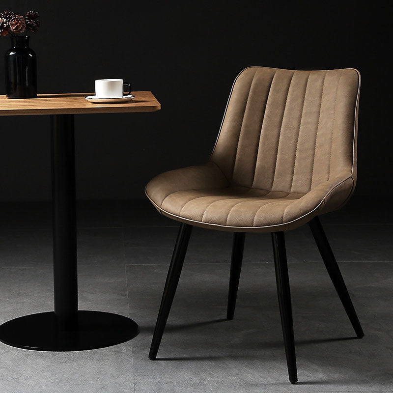 Contemporary Style Dining Chairs Dining Armless Side Chairs with Metal Legs
