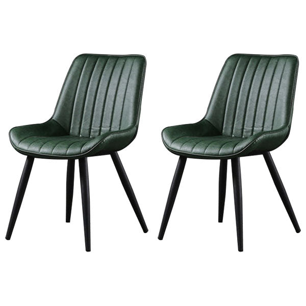 Contemporary Style Dining Chairs Dining Armless Side Chairs with Metal Legs