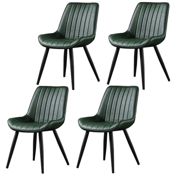 Contemporary Style Dining Chairs Dining Armless Side Chairs with Metal Legs