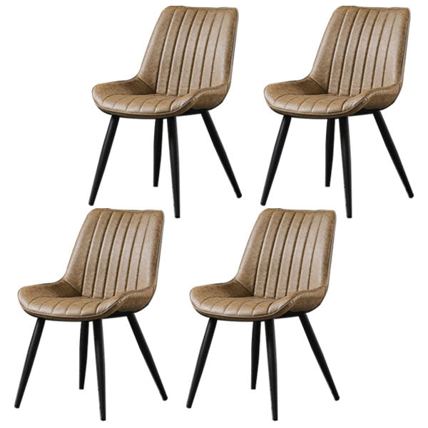 Contemporary Style Dining Chairs Dining Armless Side Chairs with Metal Legs