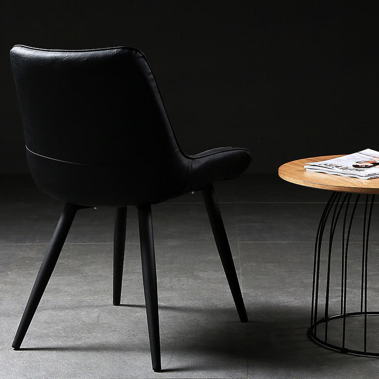 Contemporary Style Dining Chairs Dining Armless Side Chairs with Metal Legs