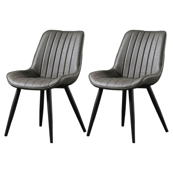 Contemporary Style Dining Chairs Dining Armless Side Chairs with Metal Legs