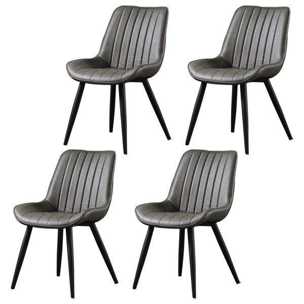 Contemporary Style Dining Chairs Dining Armless Side Chairs with Metal Legs