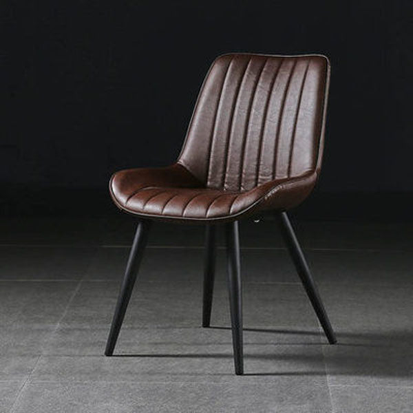 Contemporary Style Dining Chairs Dining Armless Side Chairs with Metal Legs
