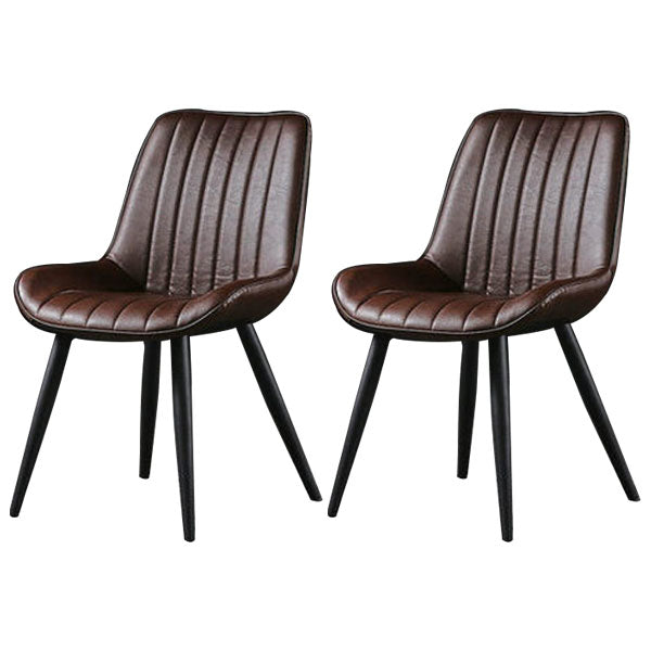 Contemporary Style Dining Chairs Dining Armless Side Chairs with Metal Legs