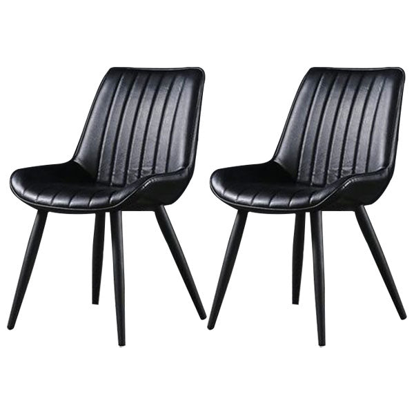 Contemporary Style Dining Chairs Dining Armless Side Chairs with Metal Legs