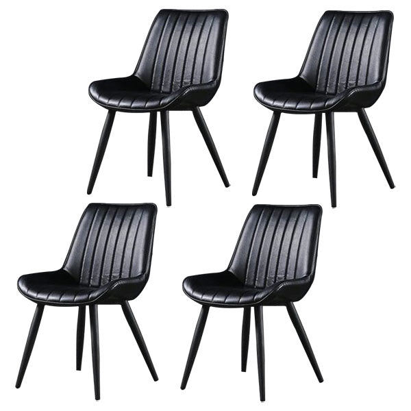 Contemporary Style Dining Chairs Dining Armless Side Chairs with Metal Legs