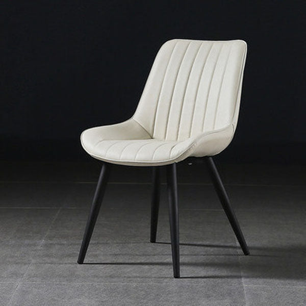 Contemporary Style Dining Chairs Dining Armless Side Chairs with Metal Legs