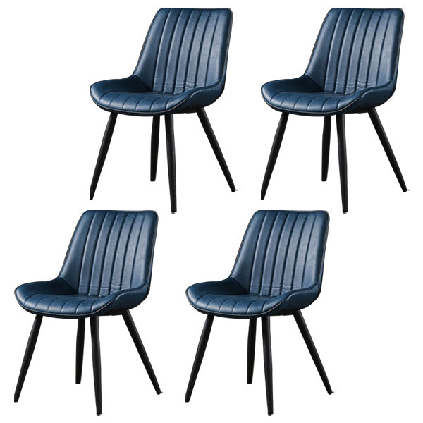 Contemporary Style Dining Chairs Dining Armless Side Chairs with Metal Legs