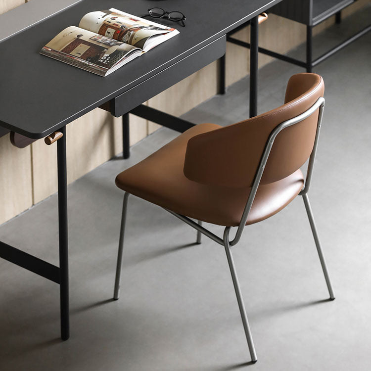 Eigentijdse stijl eetkamerstoelen eetarmloze open achterstoelen met metalen benen